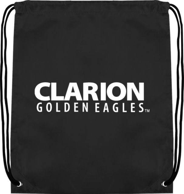 PennWest Clarion Drawstring Backpack Clarion Golden Eagles Wordmark - ONLINE ONLY