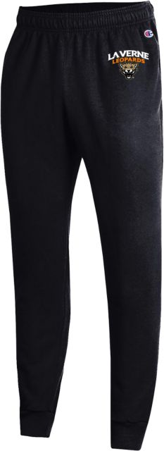 LaVerne Champion Powerblend Fleece Jogger University of La Verne  Leopards Arched with Mascot Stacked