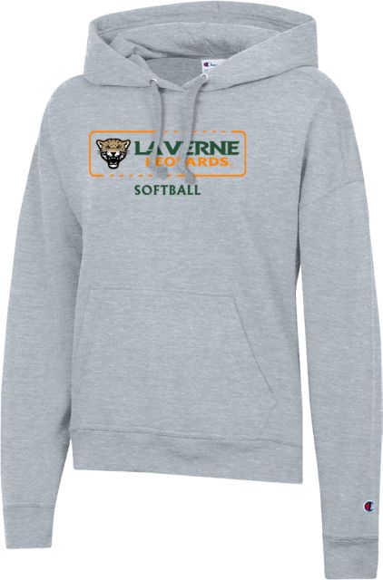 LaVerne Champion Womens Powerblend Pullover Hood La Verne Leopards Softball