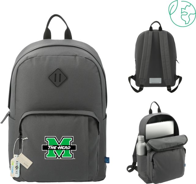Marshall Repreve Ocean Everyday Computer Backpack Marshall University The Herd Primary Mark - ONLINE ONLY
