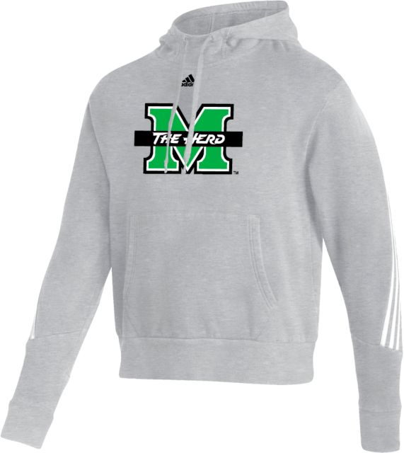 Marshall Adidas Medium Heather Pullover Hood Adidas - Marshall University The Herd Primary Mark - ONLINE ONLY