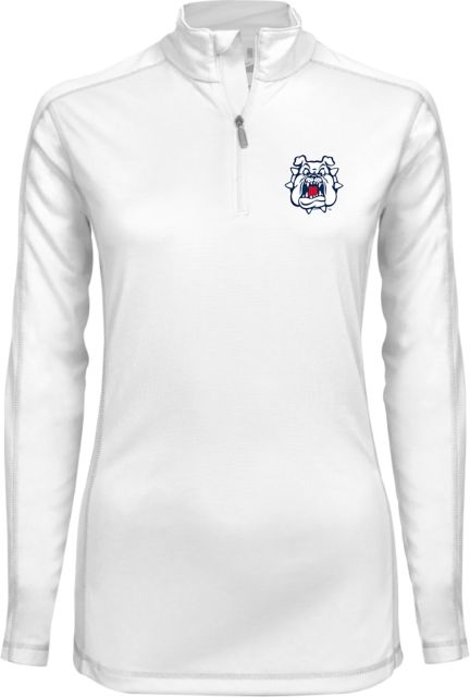 Fresno State Womens Syntrel Interlock 1/4 Zip Bulldog Head - ONLINE ONLY