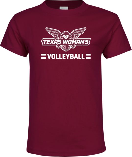 Texas Womans Youth T Shirt Volleyball Owl Graphic - ONLINE ONLY