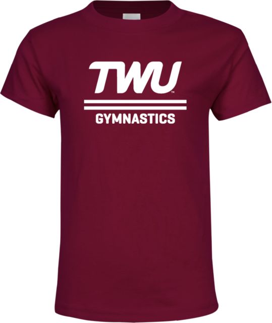 Texas Womans Youth T Shirt Gymnastics TWU Typeface - ONLINE ONLY