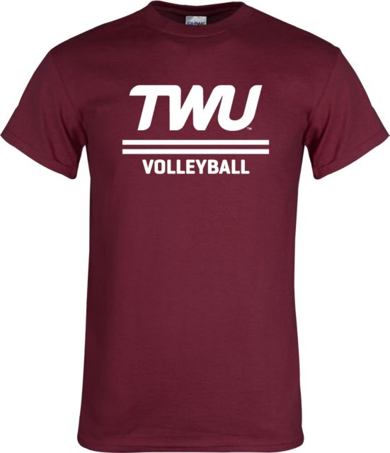 Texas Womans T Shirt Volleyball TWU Typeface - ONLINE ONLY