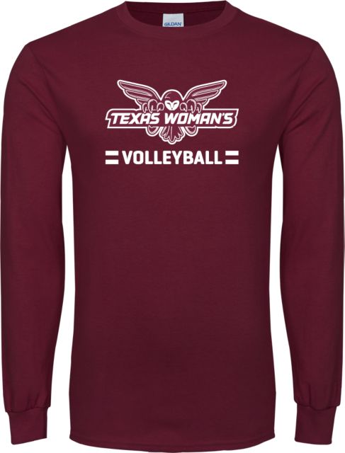 Texas Womans Long Sleeve T Shirt Volleyball Owl Graphic - ONLINE ONLY