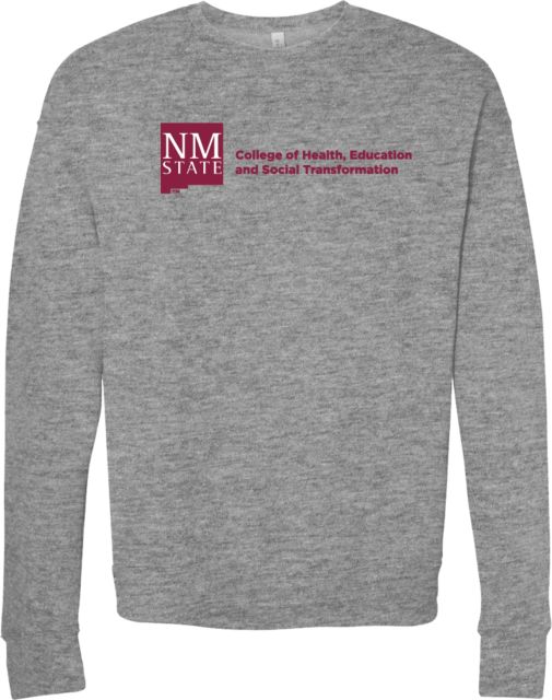 New Mexico State Bella + Canvas Fleece Crew College of Health Education and Social Transformation - NM State Left - ONLINE ONLY