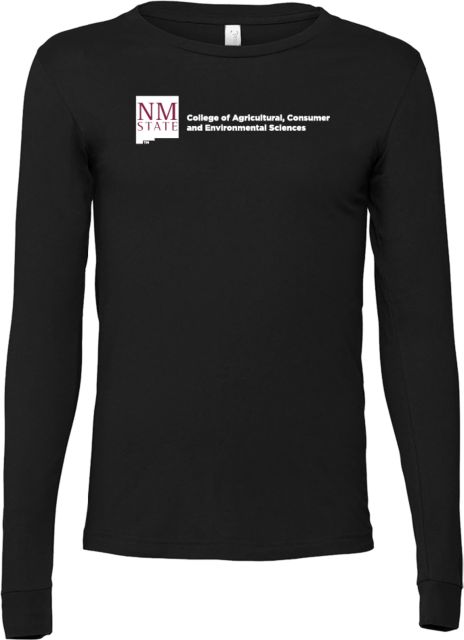 New Mexico State Bella + Canvas Jersey Cotton Long Sleeve T Shirt College of Agriculture Consumer and Environmental Sciences - NM State Left - ONLINE ONLY