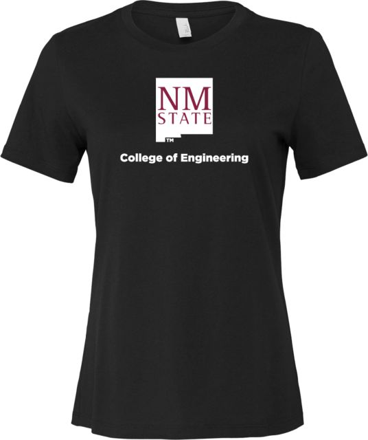 New Mexico State Bella + Canvas Womens Relaxed Cotton T Shirt College of Engineering - NM State Vertical - ONLINE ONLY