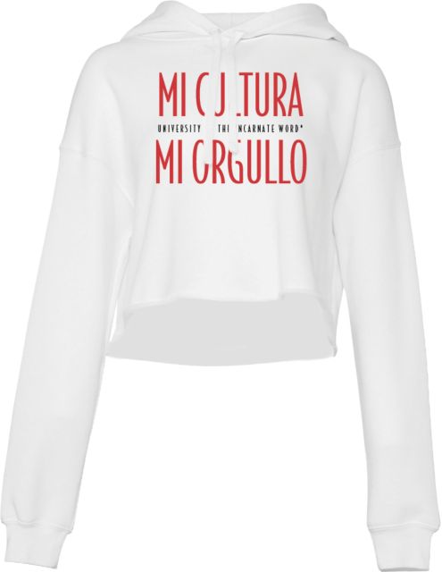 Incarnate Word Bella + Canvas Cropped Fleece Hood Mi Cultura Mi Orgullo - ONLINE ONLY