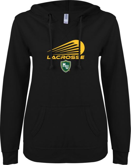 Methodist ENZA Ladies V Notch Raw Edge Fleece Hoodie Lacrosse - ONLINE ONLY