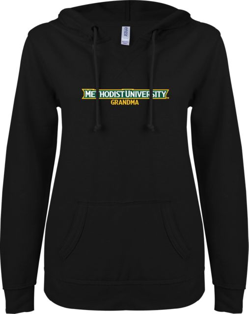 Methodist ENZA Ladies V Notch Raw Edge Fleece Hoodie Grandma - ONLINE ONLY