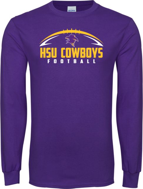 Hardin Simmons Long Sleeve T-Shirt HSU Cowboys Football w/ Ball - ONLINE ONLY
