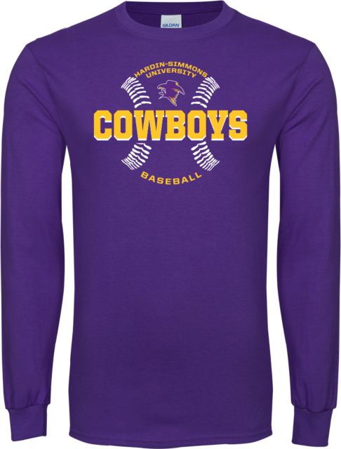 Hardin Simmons Long Sleeve T-Shirt HSU Cowboys Baseball w/ Seams - ONLINE ONLY