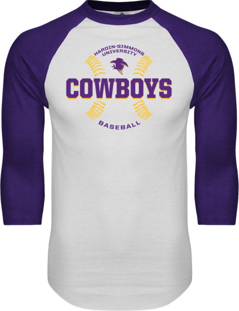 Hardin Simmons Raglan Baseball T-Shirt HSU Cowboys Baseball w/ Seams - ONLINE ONLY