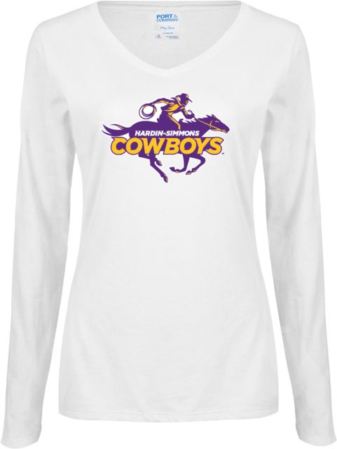 Hardin Simmons Ladies Long Sleeve V Neck Tee - ONLINE ONLY