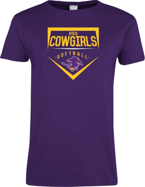 Hardin Simmons Ladies T-Shirt HSU Cowgirls Softball Plate - ONLINE ONLY