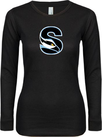 Stockton Ladies Long Sleeve V Neck Tee Secondary Logo - ONLINE ONLY