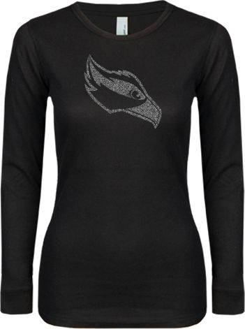 Stockton Ladies Long Sleeve V Neck Tee Osprey Head Soft Glitter - ONLINE ONLY