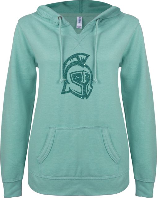 West Florida ENZA Ladies Seaglass V Notch Raw Edge Fleece Hoodie Argonaut Head Seaglass Glitter - ONLINE ONLY