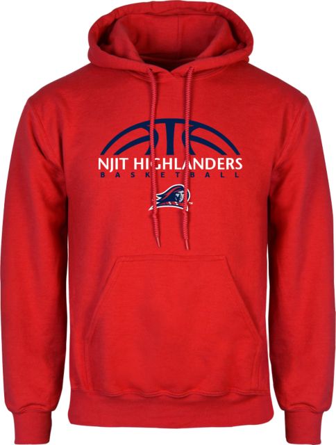 NJIT Fleece Hoodie Basketball Half Ball Design ONLINE ONLY