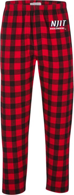NJIT Boxercraft Red/Black Buffalo Unisex Flannel Pajama Pant NJIT Highlanders Stacked - ONLINE ONLY