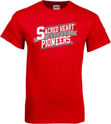 Sacred Heart T Shirt Sacred Heart Hockey Slanted w/ Banner - ONLINE ONLY