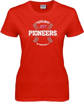 Sacred Heart Ladies T Shirt Pioneers Baseball Seams - ONLINE ONLY