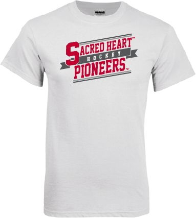 Sacred Heart T Shirt Sacred Heart Hockey Slanted w/ Banner - ONLINE ONLY