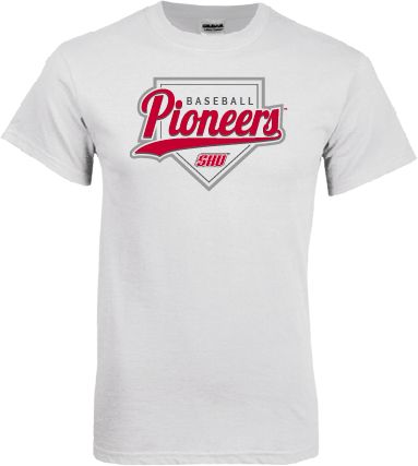 Sacred Heart T Shirt Pioneers Baseball Script w/ Plate - ONLINE ONLY