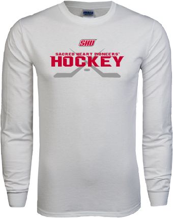 Sacred Heart Long Sleeve T Shirt SHU Hockey Crossed Sticks - ONLINE ONLY