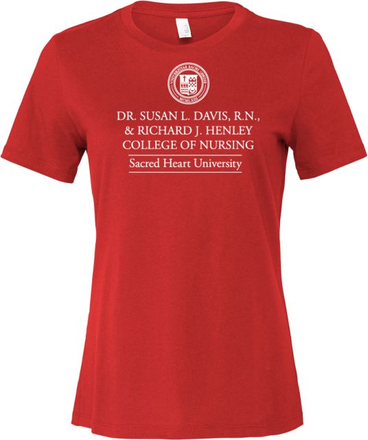 Sacred Heart Bella + Canvas Womens Relaxed Cotton T Shirt Sacred Heart Univ College of Nursing - ONLINE ONLY