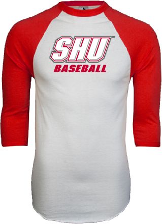 Sacred Heart White/Red Raglan Baseball T-Shirt Baseball - ONLINE ONLY