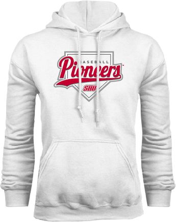 Sacred Heart Fleece Hoodie Pioneers Baseball Script w/ Plate - ONLINE ONLY