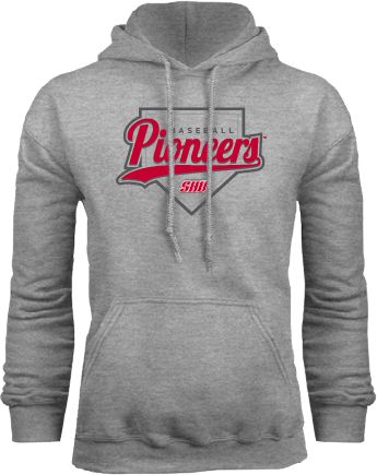 Sacred Heart Fleece Hoodie Pioneers Baseball Script w/ Plate - ONLINE ONLY