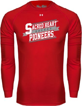 Sacred Heart Under Armour Long Sleeve Tech Tee Sacred Heart Hockey Slanted w/ Banner - ONLINE ONLY