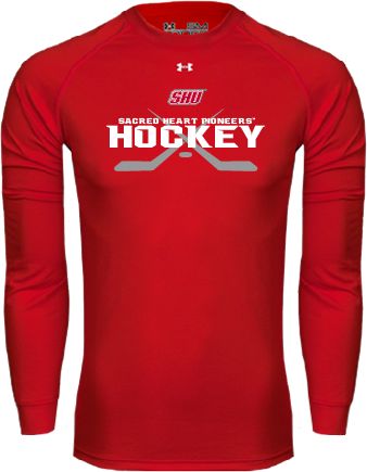 Sacred Heart Under Armour Long Sleeve Tech Tee SHU Hockey Crossed Sticks - ONLINE ONLY