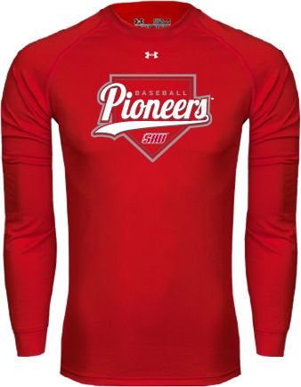 Sacred Heart Under Armour Long Sleeve Tech Tee Pioneers Baseball Script w/ Plate - ONLINE ONLY