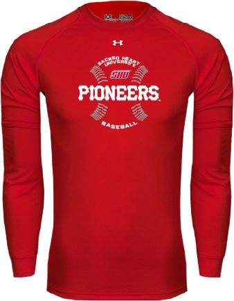 Sacred Heart Under Armour Long Sleeve Tech Tee Pioneers Baseball Seams - ONLINE ONLY