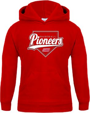 Sacred Heart Youth Fleece Hoodie Pioneers Baseball Script w/ Plate - ONLINE ONLY