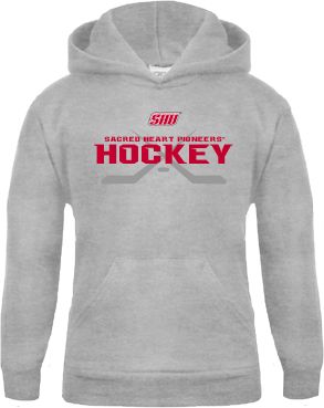 Sacred Heart Youth Fleece Hood SHU Hockey Crossed Sticks - ONLINE ONLY