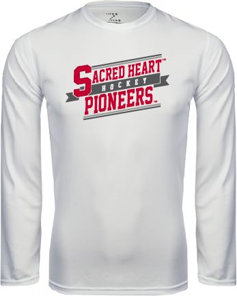 Sacred Heart Performance Longsleeve Shirt Sacred Heart Hockey Slanted w/ Banner - ONLINE ONLY