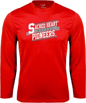 Sacred Heart Performance Longsleeve Shirt Sacred Heart Hockey Slanted w/ Banner - ONLINE ONLY
