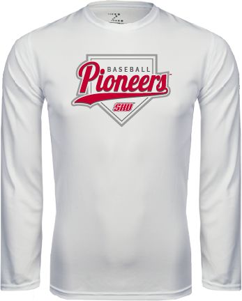 Sacred Heart Performance Longsleeve Shirt Pioneers Baseball Script w/ Plate - ONLINE ONLY