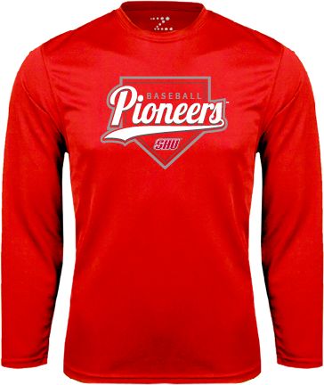 Sacred Heart Performance Longsleeve Shirt Pioneers Baseball Script w/ Plate - ONLINE ONLY