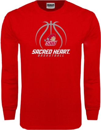 Sacred Heart Long Sleeve T Shirt Sacred Heart Basketball Stacked - ONLINE ONLY