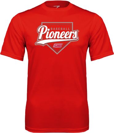 Sacred Heart Performance Tee Pioneers Baseball Script w/ Plate - ONLINE ONLY