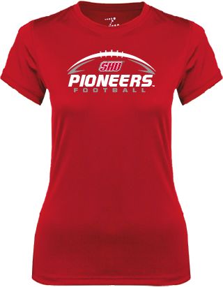 Sacred Heart Ladies Syntrel Performance Tee Pioneers Football Horizontal - ONLINE ONLY