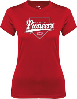 Sacred Heart Ladies Syntrel Performance Tee Pioneers Baseball Script w/ Plate - ONLINE ONLY