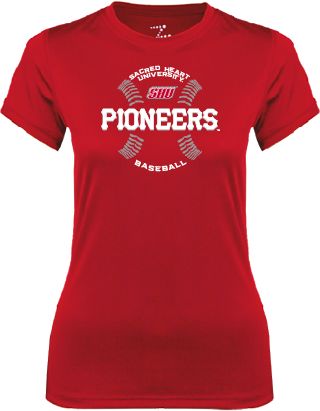 Sacred Heart Ladies Syntrel Performance Tee Pioneers Baseball Seams - ONLINE ONLY